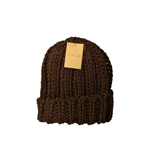 Lulu Black Chunky Knit Beanie NWT - Picture 2 of 6